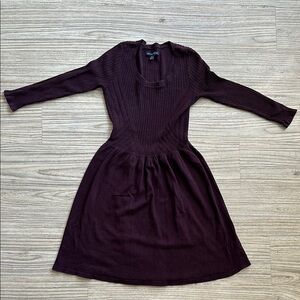 American Eagle Outfitters Purple Cowl Neck Long Sleeve Dress
